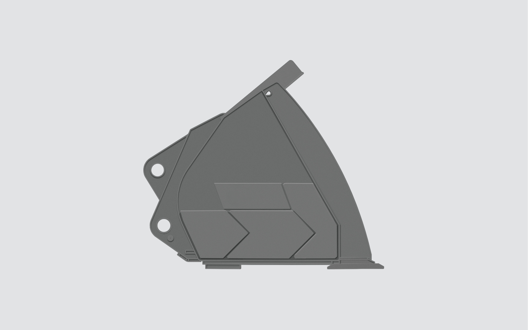 Illustration showing the Aggregate Bucket attachment for the Wheel Loader. 