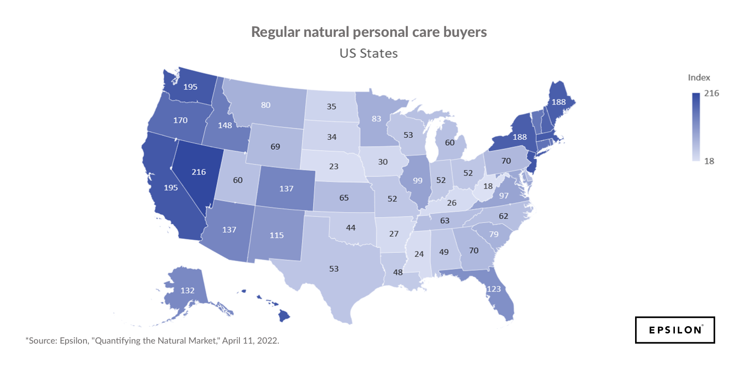Natural personal care buyers across the US - Epsilon