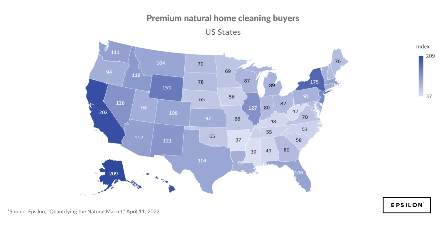 Premium natural home cleaner buyers across the US - Epsilon