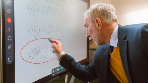 Man using a whiteboard