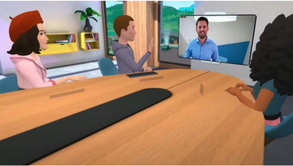 Animated metaverse meeting room