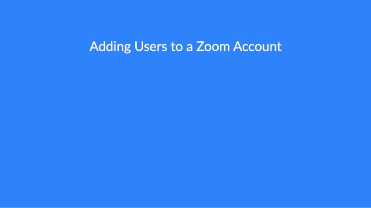 Adding Users to a Zoom Account