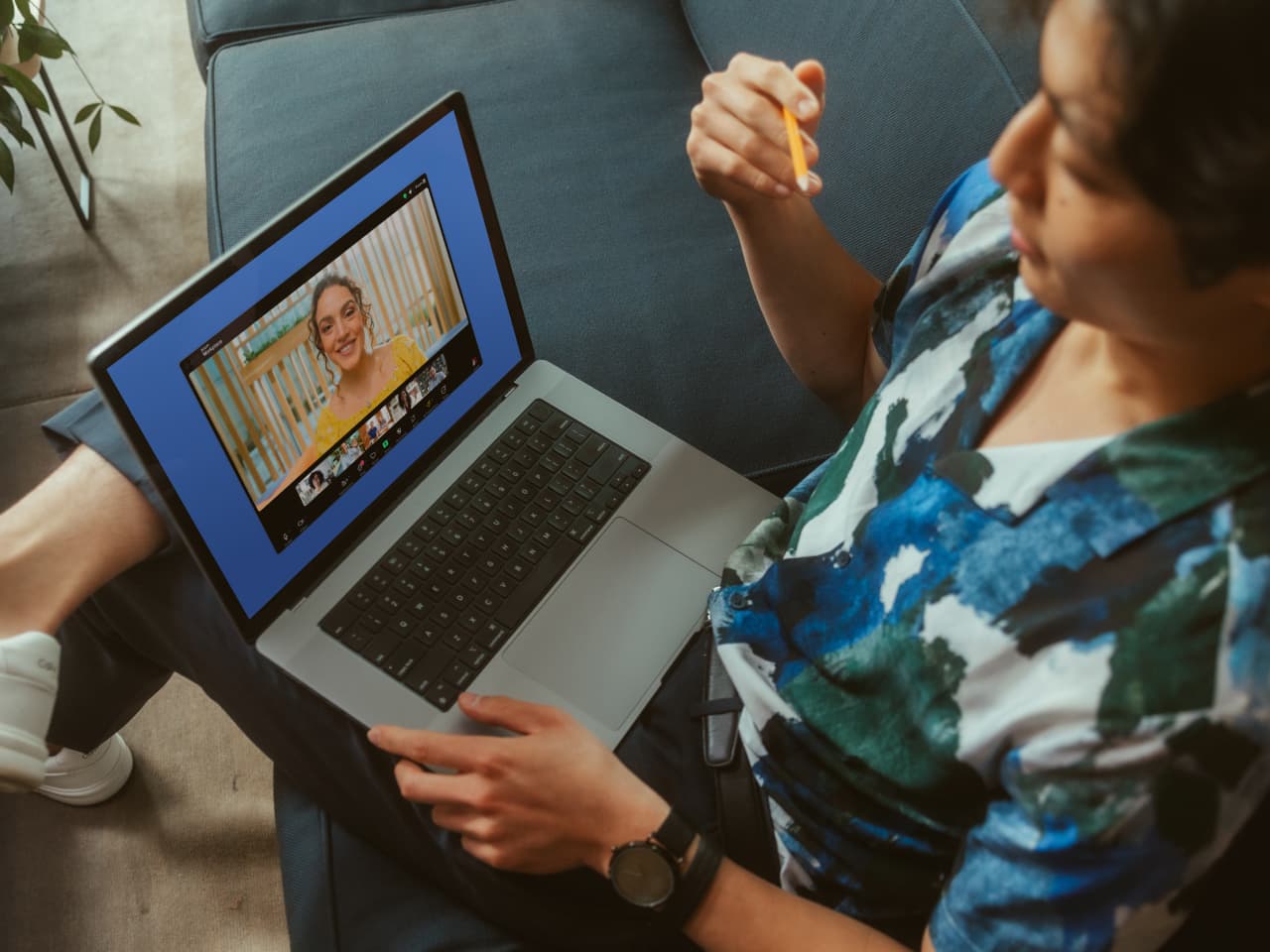 Person on Zoom video call