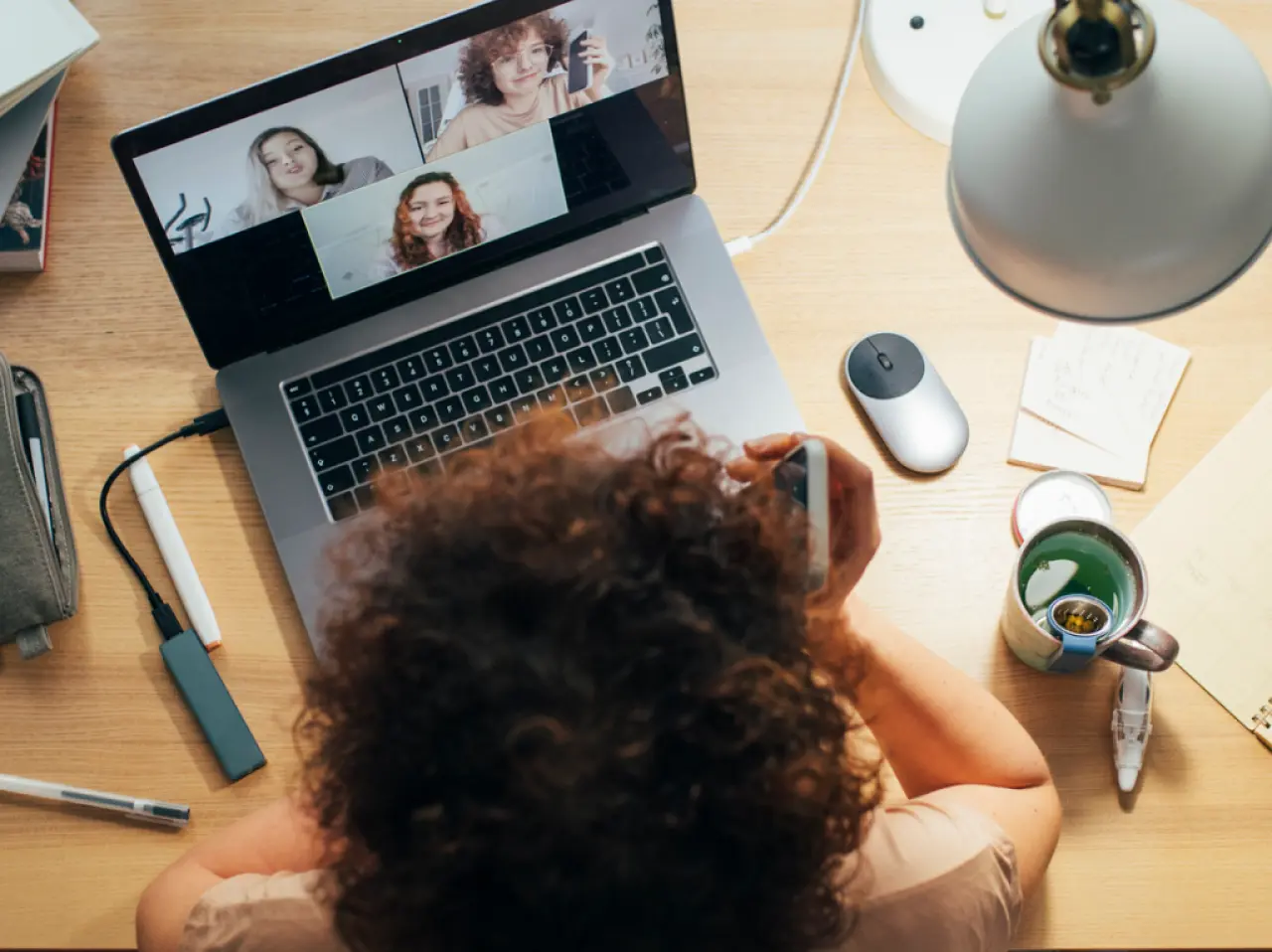 Woman on a Zoom video call