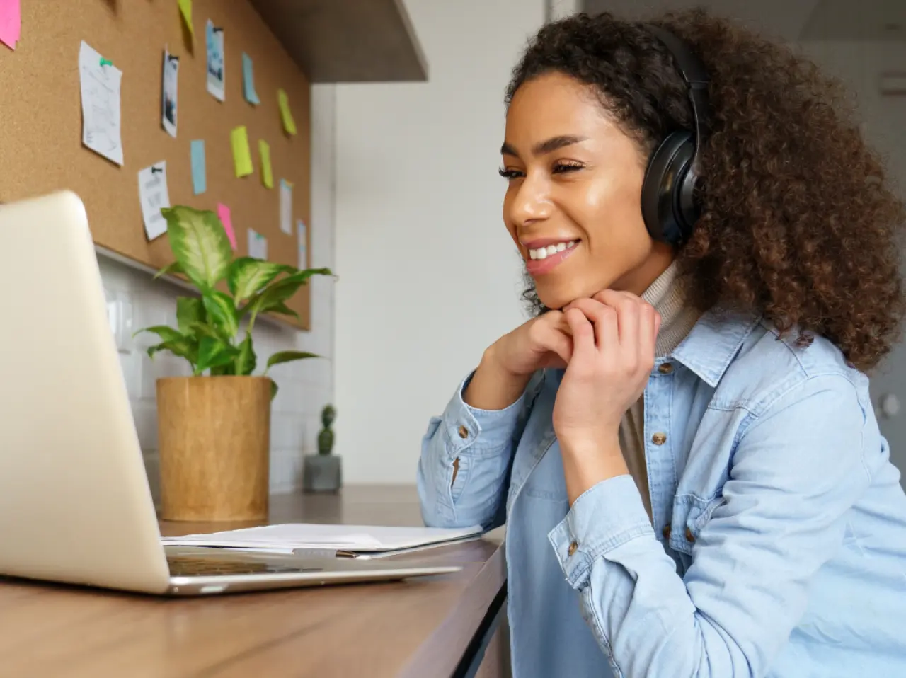 woman on video call